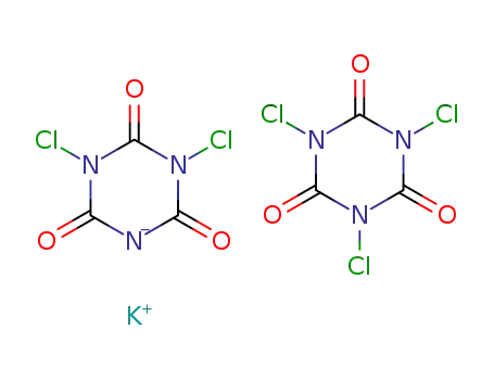 Molecular Structure of 64474-06-2 (1,3,5-trichloro-1,3,5-triazine-2,4,6(1H,3H,5H)-trione, compound with 1,3-dichloro-1,3,5-triazine-2,4,6(1H,3H,5H)-trione, potassium salt (1:4))