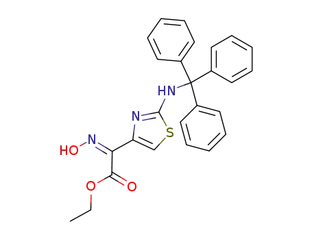 Molecular Structure of 66338-99-6 (ethyl (Z)-2-hydroxyimino-2-(2-triphenylmethylaminothiazol-4-yl)acetate)