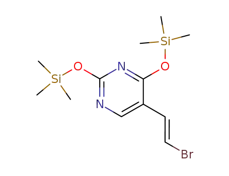Molecular Structure of 73446-72-7 (Pyrimidine, 5-(2-bromoethenyl)-2,4-bis[(trimethylsilyl)oxy]-, (E)-)