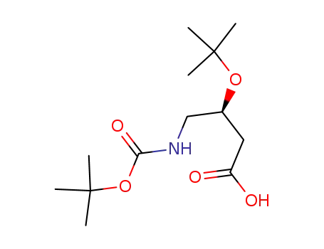 Molecular Structure of 99475-69-1 ((S)-3-tert-Butoxy-4-tert-butoxycarbonylamino-butyric acid)