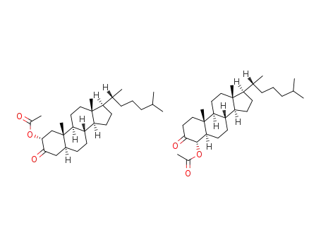 4α-acetoxy-5α-cholestan-3-one; compound of 4α-acetoxy-5α-cholestanone-(3) with 2α-acetoxy-5α-cholestanone-(3)