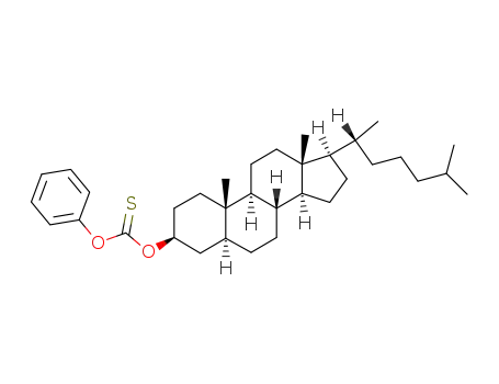 Molecular Structure of 145345-67-1 (Thiocarbonic acid O-[(3S,5S,8R,9S,10S,13R,14S,17R)-17-((R)-1,5-dimethyl-hexyl)-10,13-dimethyl-hexadecahydro-cyclopenta[a]phenanthren-3-yl] ester O-phenyl ester)