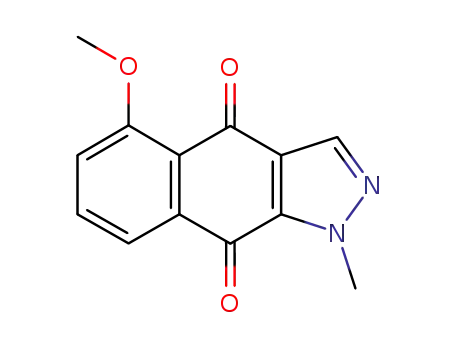 Molecular Structure of 97308-88-8 (5-Methoxy-1-methylbenz<f>indazol-4,9-chinon)