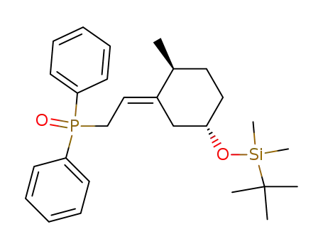 Molecular Structure of 141277-81-8 ((2E)-<2-<(2'S,5'S)-5'-<(tert-butyldimethylsilyl)oxy>-2'-methylcyclohexylidene>ethyl>diphenylphosphine oxide)