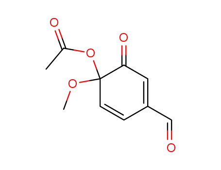 Molecular Structure of 6520-86-1 (4-Methoxy-4-acetoxy-3-oxo-3,4-dihydro-benzaldehyd)