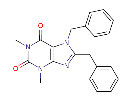 Molecular Structure of 60228-85-5 (1H-Purine-2,6-dione, 3,7-dihydro-1,3-dimethyl-7,8-bis(phenylmethyl)-)