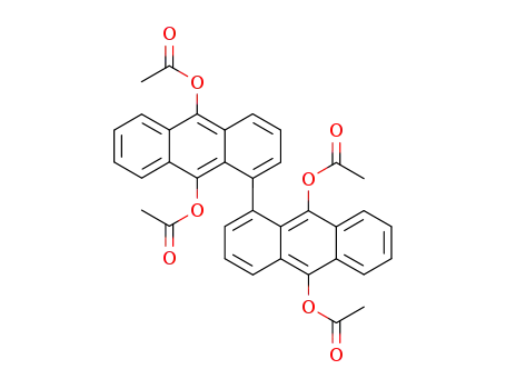 Molecular Structure of 860589-71-5 (9.10.9'.10'-Tetraacetoxy-dianthryl-(1.1'))