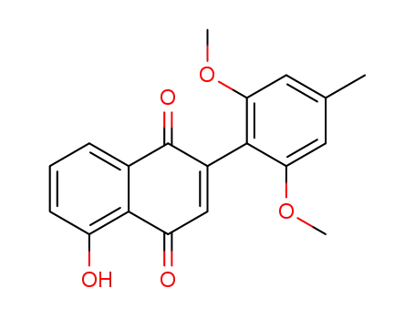 Molecular Structure of 137057-03-5 (2-(2,6-Dimethoxy-4-methylphenyl)-5-hydroxy-1,4-naphthoquinone)