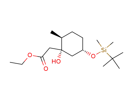 Molecular Structure of 142980-90-3 (ethyl <(1'R,2'S,5'S)-5'-<(tert-butyldimethylsilyl)oxy>-1'-hydroxy-2'-methylcyclohexyl>ethanoate)