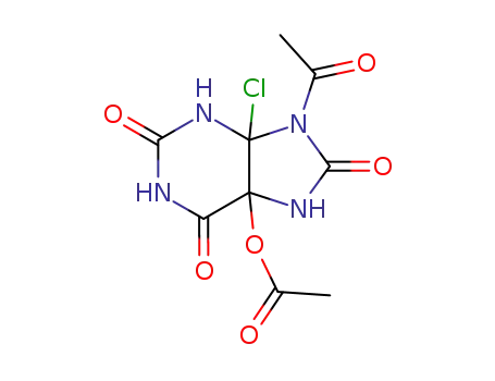 Molecular Structure of 854883-83-3 (5-acetoxy-9-acetyl-4-chloro-4,5-dihydrouric acid)