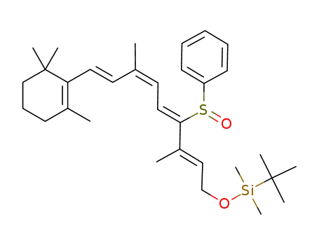 Molecular Structure of 210700-50-8 (tert-butyldimethylsilyl (7E,9Z,11Z,13E)-12-(phenylsulfinyl)retinyl ether)