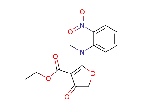 Molecular Structure of 152645-39-1 (4,5-Dihydro-2-<(2-nitrophenyl)methylamino>-4-oxo-3-furancarboxylic acid ethyl ester)