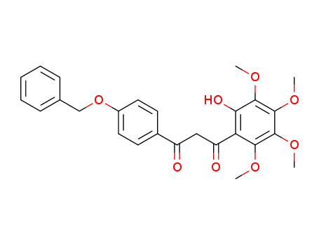 Molecular Structure of 85374-52-3 (1-(4-benzyloxyphenyl)-3-(2-hydroxy-3,4,5,6-tetramethoxyphenyl)propane-1,3-dione)