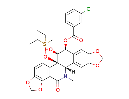 Molecular Structure of 1337985-33-7 ((-)-12-(3-chlorobenzoyloxy)-11-hydroxy-5-methyl-2,3:7,8-bis(methylenedioxy)-10b-triethylsilyloxy-4b,5,6,10b,11,12-hexahydrobenzo[c]phenanthridin-6(5H)-one)