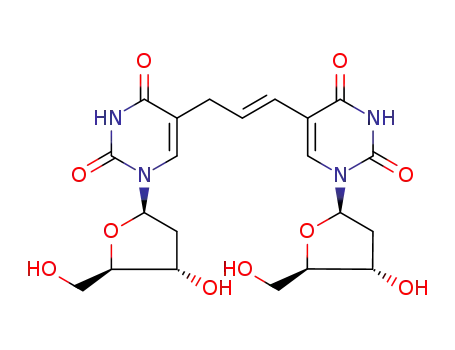 Molecular Structure of 76334-41-3 ((E)-5-<3-(2'-deoxyuridylin-5-yl)-1-propen-1-yl>-2'-deoxyuridine)