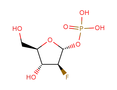 Molecular Structure of 850883-62-4 (2-deoxy-2-fluoro-α-D-arabinofuranose 1-phosphate)