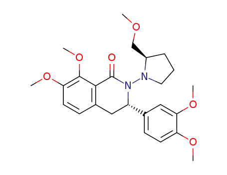 Molecular Structure of 870282-78-3 (1(2H)-Isoquinolinone,
3-(3,4-dimethoxyphenyl)-3,4-dihydro-7,8-dimethoxy-2-[(2R)-2-(methoxy
methyl)-1-pyrrolidinyl]-, (3S)-)