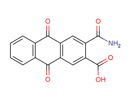 Molecular Structure of 861608-08-4 (3-carbamoyl-9,10-dioxo-9,10-dihydro-anthracene-2-carboxylic acid)