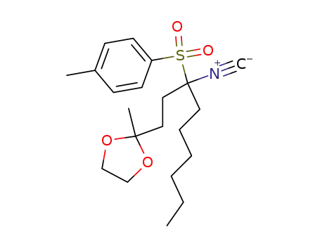 Molecular Structure of 92596-24-2 (1,3-Dioxolane,
2-[3-isocyano-3-[(4-methylphenyl)sulfonyl]nonyl]-2-methyl-)