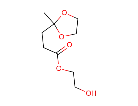 Molecular Structure of 62603-41-2 (1,3-Dioxolane-2-propanoic acid, 2-methyl-, 2-hydroxyethyl ester)