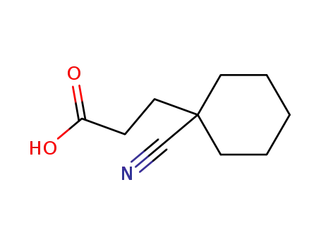 Molecular Structure of 58474-94-5 (3-(1-Cyano-cyclohexyl)-propionic acid)