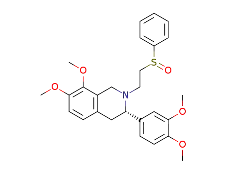 Molecular Structure of 870282-71-6 ((3S)-2-(2-phenylsulfinylethyl)-3-(3,4-dimethoxyphenyl)-7,8-dimethoxy-1,2,3,4-tetrahydroisoquinoline)