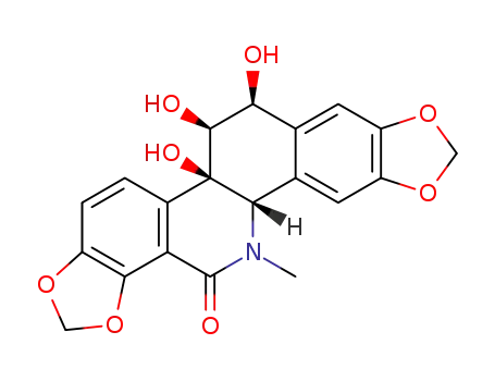 Molecular Structure of 1337985-40-6 ((-)-10b,11,12-trihydroxy-5-methyl-2,3:7,8-bis(methylenedioxy)-4b,10b,11,12-tetrahydrobenzo[c]phenanthridin-6(5H)-one)