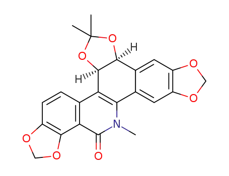 Molecular Structure of 1337985-42-8 ((-)-11,12-isopropylidenedioxy-5-methyl-2,3:7,8-bis(methylenedioxy)-11,12-dihydrobenzo[c]phenanthridin-6(5H)-one)