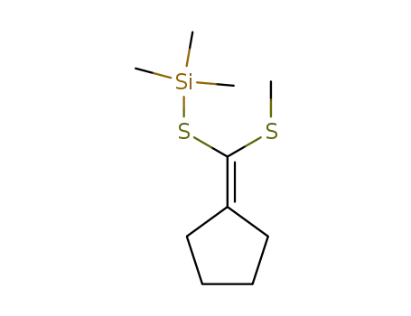 Molecular Structure of 108164-73-4 (Silane, [[cyclopentylidene(methylthio)methyl]thio]trimethyl-)