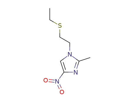 Molecular Structure of 13230-19-8 (1-[2-(Ethylthio)ethyl]-2-Methyl-4-nitroiMidazole)