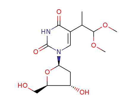 Molecular Structure of 76334-65-1 (5-(2,2-dimethoxy-1-methylethyl)-2'-deoxyuridine)