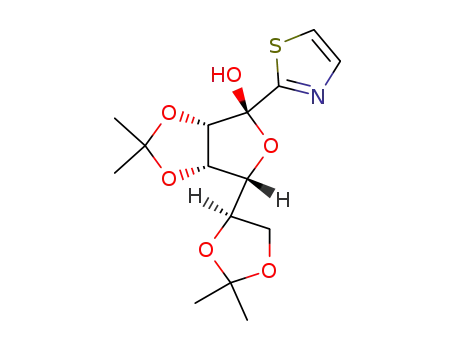 Molecular Structure of 160701-79-1 (2,3:5,6-Di-O-isopropylidene-1-(2-thiazolyl)-α-D-mannofuranose)