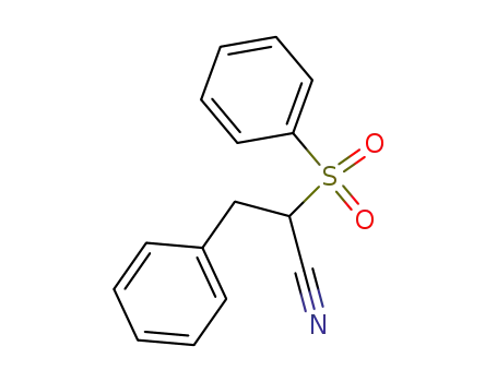 Molecular Structure of 61668-46-0 (Benzenepropanenitrile, a-(phenylsulfonyl)-)