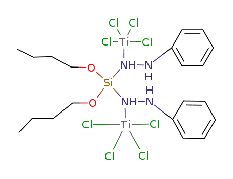 Molecular Structure of 122926-61-8 ((C<sub>4</sub>H<sub>9</sub>O)2Si(NHNHC<sub>6</sub>H<sub>5</sub>)2(TiCl<sub>4</sub>)2)