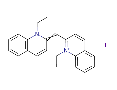 Quinolinium,1-ethyl-2-[(1-ethyl-2(1H)-quinolinylidene)methyl]-, iodide (1:1) cas  977-96-8