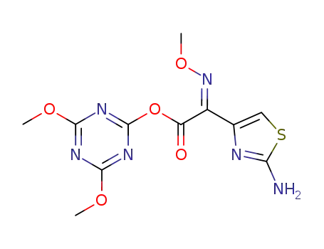 Molecular Structure of 207725-19-7 ((2-Amino-thiazol-4-yl)-[(Z)-methoxyimino]-acetic acid 4,6-dimethoxy-[1,3,5]triazin-2-yl ester)