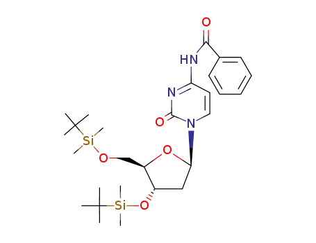 Molecular Structure of 51549-38-3 (N<sup>4</sup>-benzoyl-O<sup>3'</sup>,O<sup>5'</sup>-bis(tert-butyldimethylsilyl)-2'-deoxycytidine)