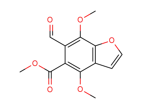 Molecular Structure of 87145-68-4 (5-Benzofurancarboxylic acid, 6-formyl-4,7-dimethoxy-, methyl ester)