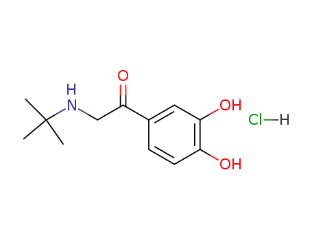 Molecular Structure of 34715-64-5 (1-(3,4-dihydroxyphenyl)-2-[(1,1-dimethylethyl)amino]ethan-1-one hydrochloride)