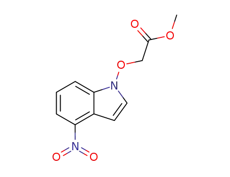 Molecular Structure of 81038-26-8 (methyl 2-(4-nitroindole-1-yl)oxyacetate)