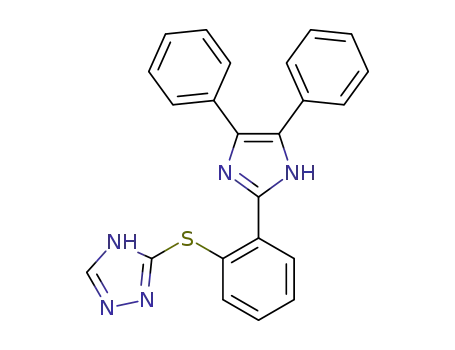Molecular Structure of 1621073-47-9 (3-[2-(4,5-diphenyl-1H-imidazol-2-yl)phenylthio]-4H-1,2,4-triazole)