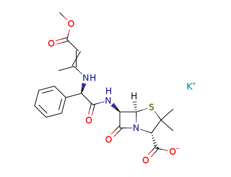 Potassium (2S-(2alpha,5alpha,6beta(S*)))-6-((((3-methoxy-1-methyl-3-oxoprop-1-enyl)amino)phenylacetyl)amino)-3,3-dimethyl-7-oxo-4-thia-1-azabicyclo(3.2.0)heptane-2-carboxylate