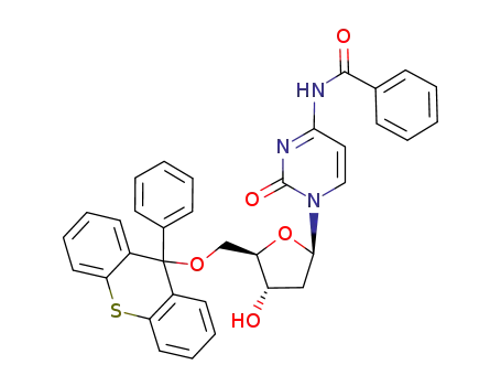 Molecular Structure of 253277-02-0 (5'-O-(9-phenylthioxanthyl)-N<sub>4</sub>-benzoyl-2'-deoxycytidine)