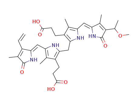 Molecular Structure of 35677-91-9 (18-devinyl-18-(1-methoxyethyl)bilirubin)