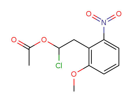 Molecular Structure of 85355-37-9 (Acetic acid 1-chloro-2-(2-methoxy-6-nitro-phenyl)-ethyl ester)