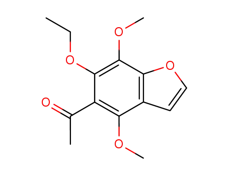 Molecular Structure of 98362-17-5 (Ethanone, 1-(6-ethoxy-4,7-dimethoxy-5-benzofuranyl)-)