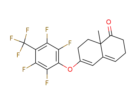 Molecular Structure of 112251-15-7 (8a-methyl-6-<2,3,5,6-tetrafluoro-4-(trifluoromethyl)phenoxy>-3,7,8,8a-tetrahydronaphthalen-1(2H)-one)