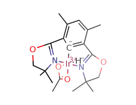 Molecular Structure of 1423875-77-7 ([(2,6-bis(4,4-dimethyloxazolinyl)-3,5-dimethylphenyl)Ir(OAc)H])