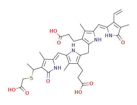 Molecular Structure of 80575-27-5 (18-Devinyl-18-(1-carboxymethylthio)ethyl-bilirubin-IXα)