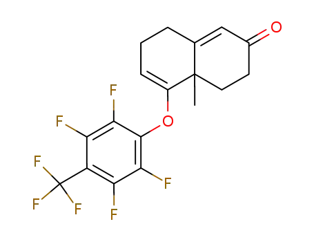 Molecular Structure of 112251-14-6 (4a-methyl-5-<2,3,5,6-tetrafluoro-4-(trifluoromethyl)phenoxy>-4,4a,7,8-tetrahydronaphthalen-2(3H)-one)